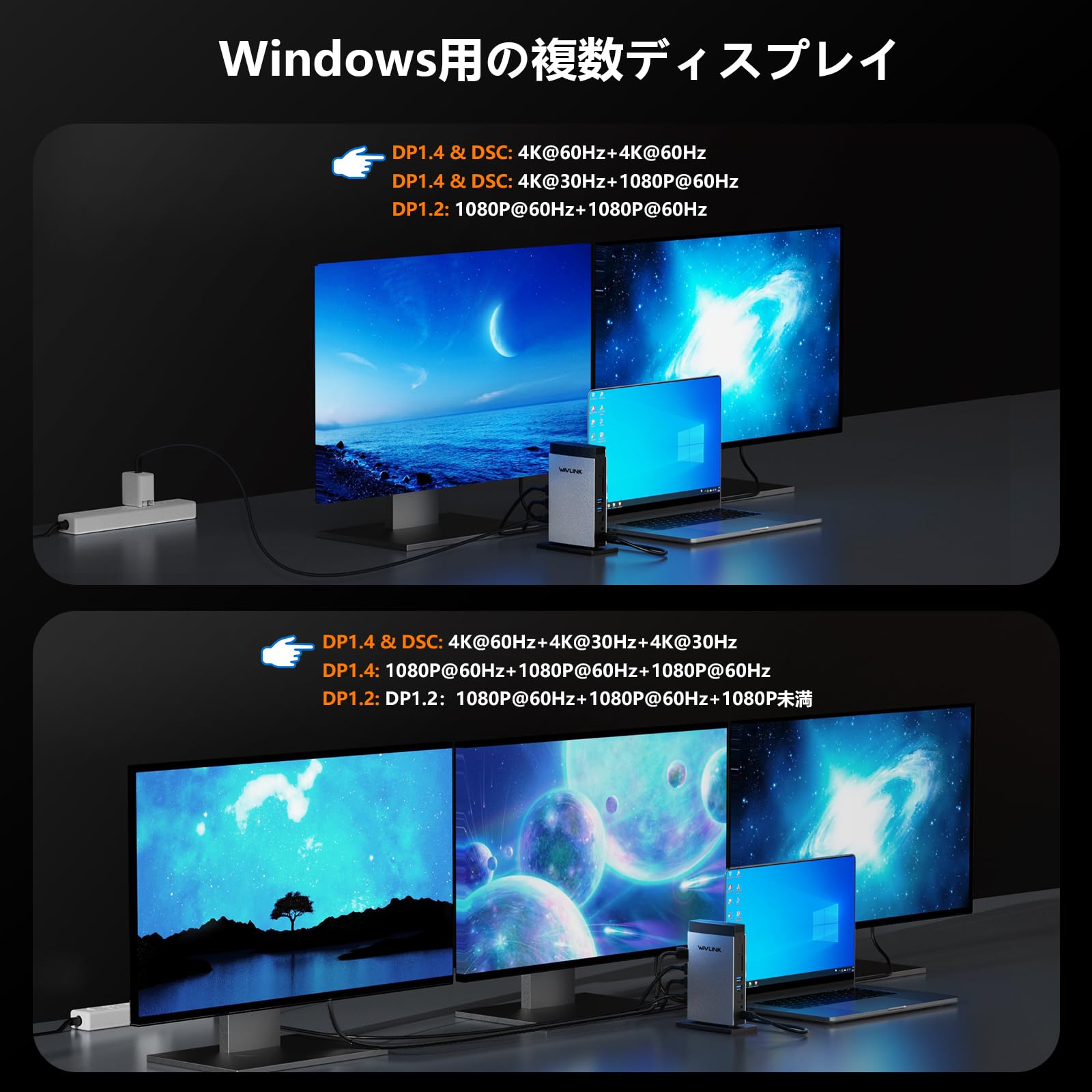 Amazon | WAVLINK11-in-1 USB-Cドッキングステーション、3画面モード